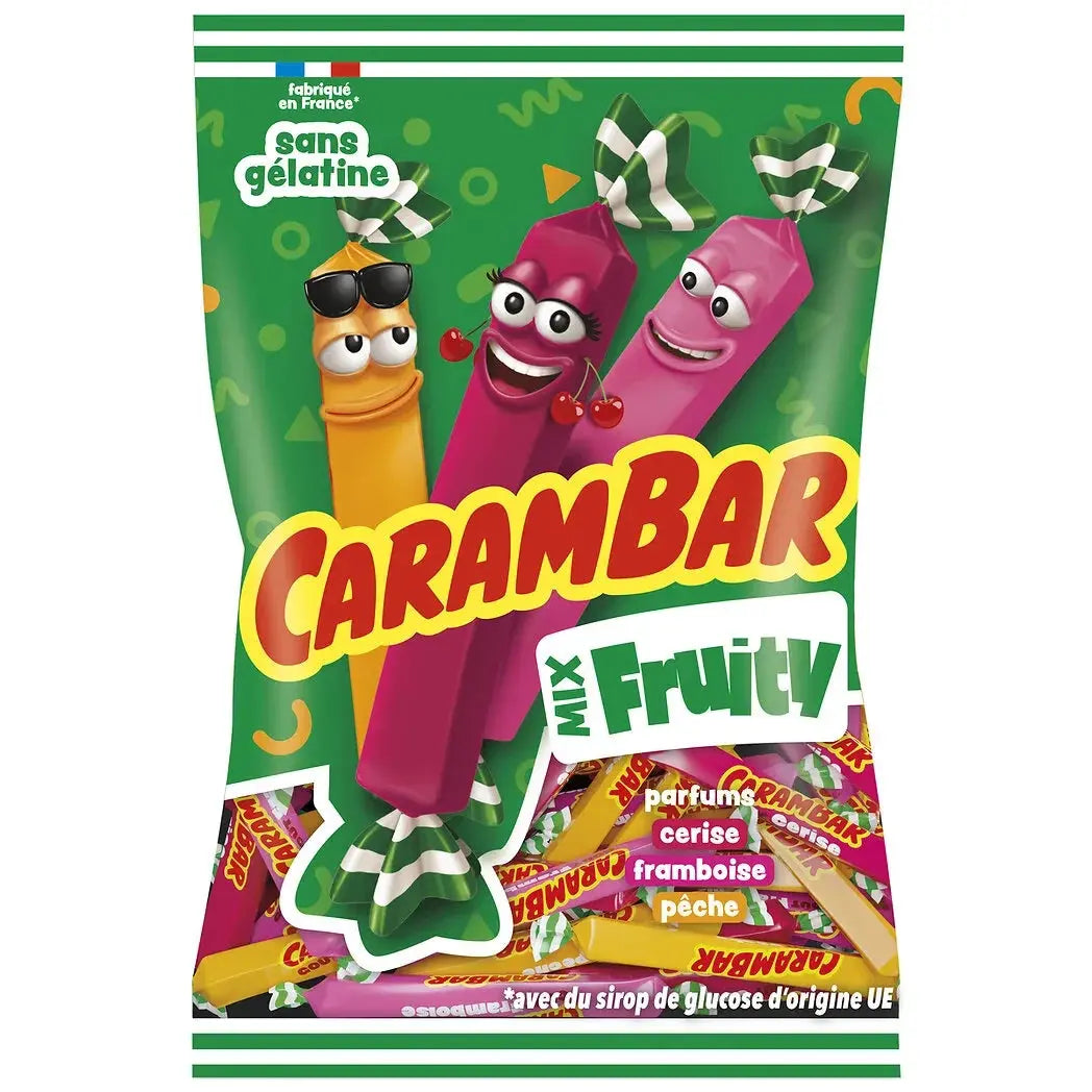 Carambar - Fruitmix - Snoeprepen met kersen-, frambozen- en perziksmaak - 380 g Saveur & Savoir