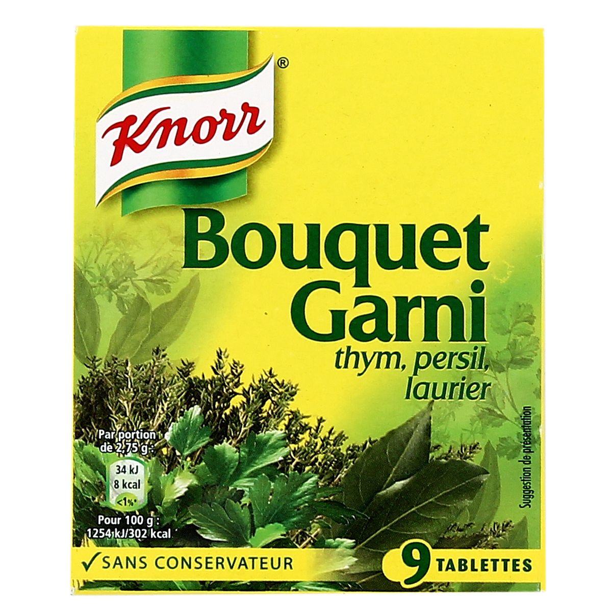 Knorr – Bouquet Garni – Kruidenbouillon met tijm, peterselie en laurier – 9 stuks