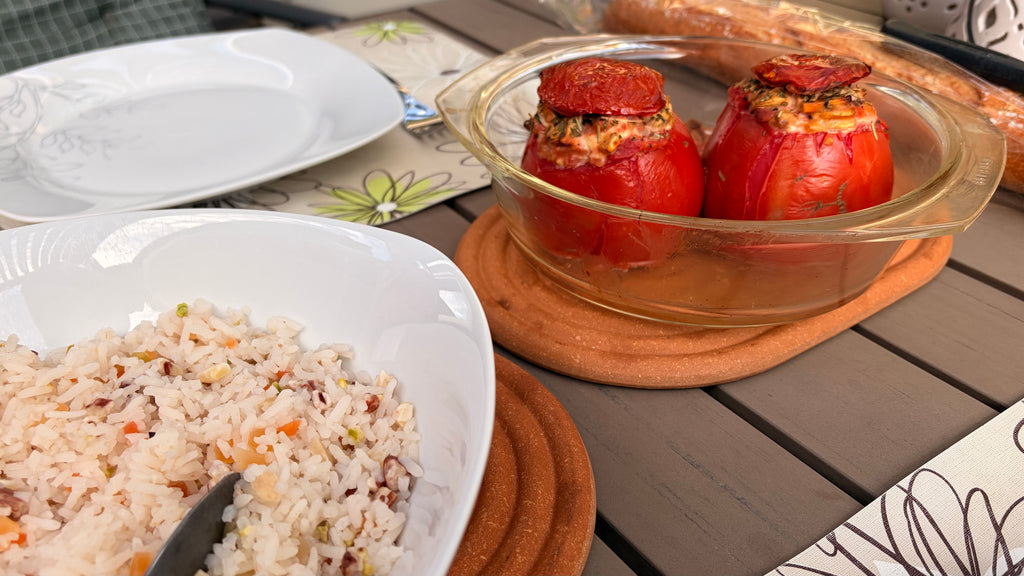 Saveur & Savoir - Receptenkaart Tomates farcies aux lardons - Gevulde tomaten met spekjes