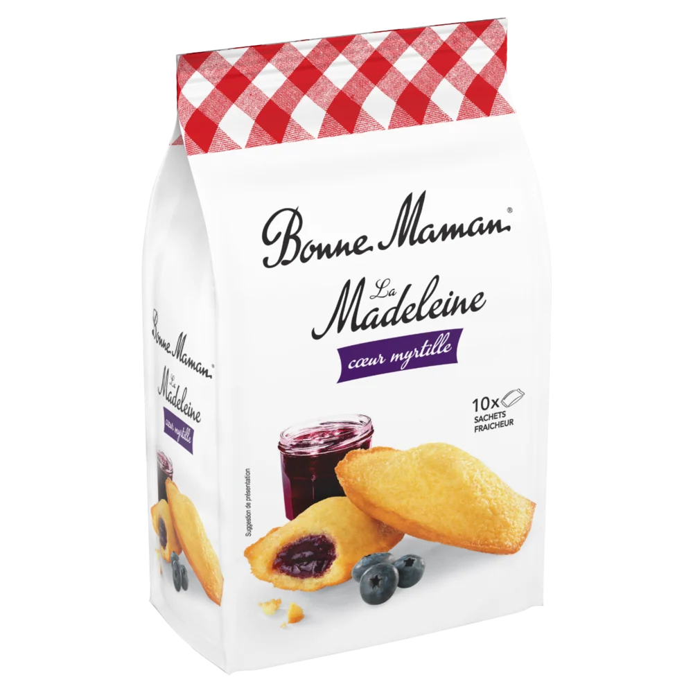 Bonne Maman - La Madeleine - Hart van bosbessenvulling - 10 stuks - individueel verpakt