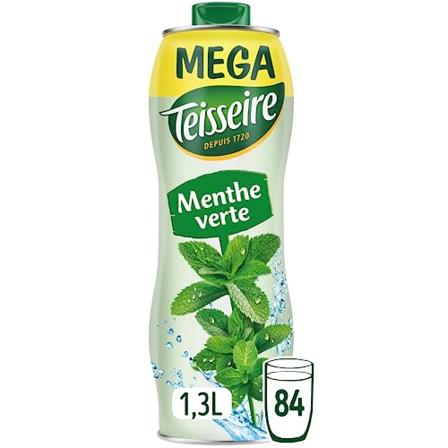 Teisseire - Menthe verte - groene muntsiroop - Mega formaat 130 cl - zonder kunstmatige smaakstoffen en zonder conserveermiddelen