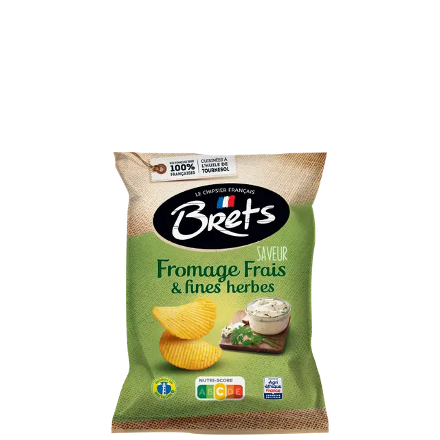 Bret's - Chips Fromage Frais & Fines Herbes - Chips met de smaak van verse kaas en fijne kruiden - 125g