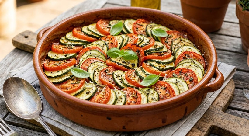 Saveur & Savoir – Receptenkaart Tian d'été – Provençaalse zomerse ovenschotel